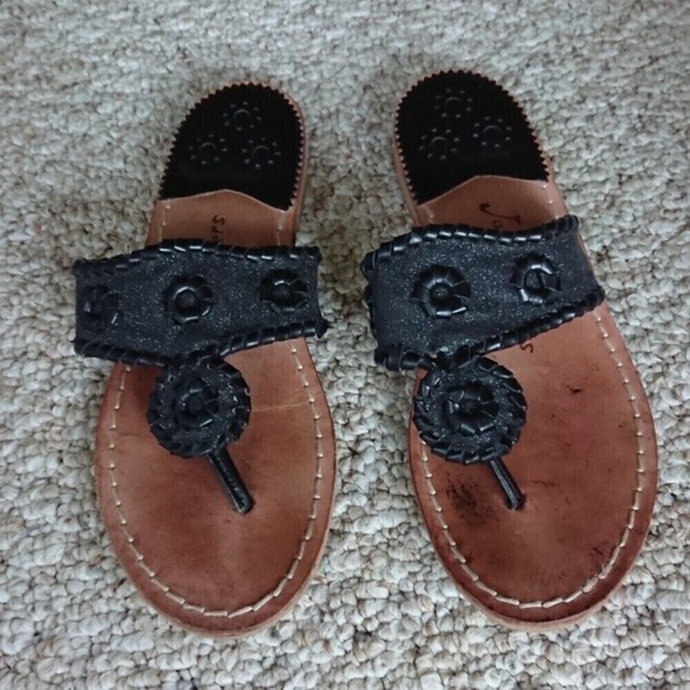 Jack Rogers black cleo sparkle sandal size 6.5